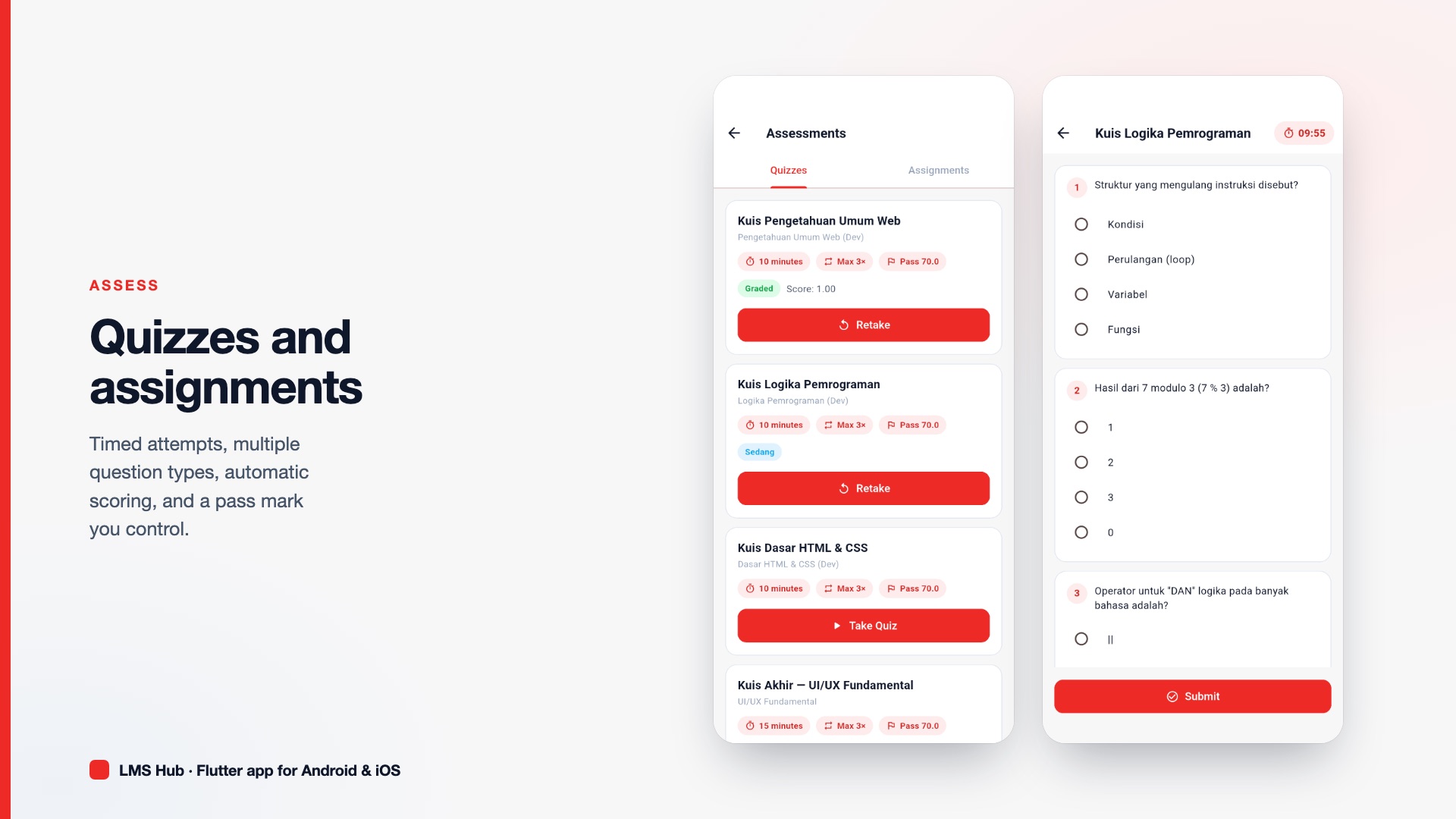 LMS Hub Mobile | Flutter LMS App for Students & Instructors
